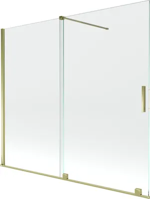 Produktbild von Mexen Velar 2-Flügel-Badewannenwand Regulierbare 180 x 150 cm, transparent, Gold - 896-180-000-01-50