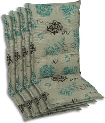 Produktbild von GO-DE Textil, Sesselauflage Mittellehner, 4er Set, Farbe: grau, Maße ca.: 108 cm x 50 cm x 7 cm, Rückenhöhe: 60