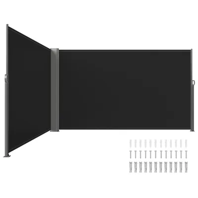 Image de VEVOR Paravent de terrasse 180 x 600 cm noir Rollo Marquise latérale extensible pour usage privé ou professionnel
