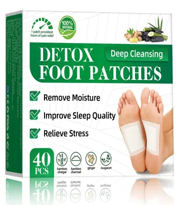 Obrázok produktu pre Detox náplasti na nohy s bambusovým uhlím, 40 kusov, na relaxáciu