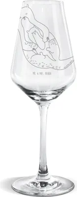 Produktbild von Mr. & Mrs. Panda Weinglas Otter Kind - Transparent - Geschenk, wein glas, Weißweinkelch, Geburt, Familie, Mama, Weißwein Kelch, Baby, Mutter