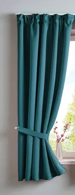 Produktbild von Vorhang Blickdicht »NewYork« verdeckte Schlaufen Petrol HxB 160x140 cm 1er-Pack Thermo-Gardine Verdunkelungsvorhang Blackout  schalldämmend Kräuselband Raffhalter, 202020610
