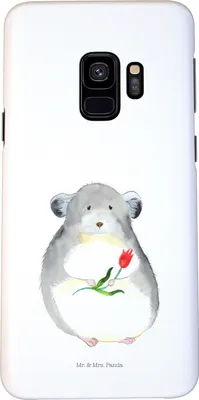 Produktbild von Mr. & Mrs. Panda Samsung Galaxy S9 Handyhülle Chinchilla Blume - Weiß - Geschenk, Hülle, Chaos, Büro, Smartphone, Kummer, Handy Schutzhülle, Glücklichsein, Cover