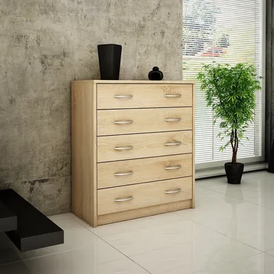Produktbild von Schuhschrank mit 5 aufklappbaren Schubladen, Schuhregal mit 5 Fächern weiche abgerundete Kanten, 74 cm breit, laminierte Platte sonoma
