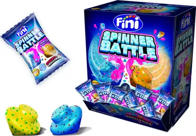 Obrázek produktu pro Zobrazit kompletní Fini Bubble Gum 200x Spinner Battle s tekutým jádrem