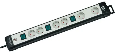 Image de Brennenstuhl 1951560600 Brennenstuhl Steckdosenleiste Premium-Line 6x Schuko sw/gr