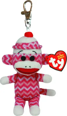 Produktbild von Socks Clip - Sockenaffe pink/weiss Zig Zag, 8.5cm