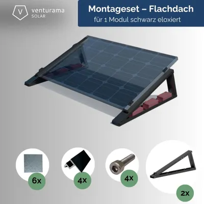 Produktbild von Flachdach-Aufständerung – “Flat-Flex”-Set Black Line – für 1 x PV-Modul