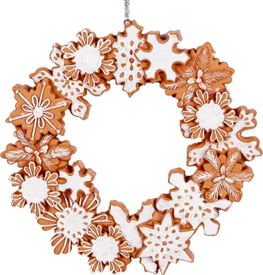 Zdjęcie produktu dla Zawieszka świąteczna Clayre & Eef Ø 18x2 cm Brązowy plastik