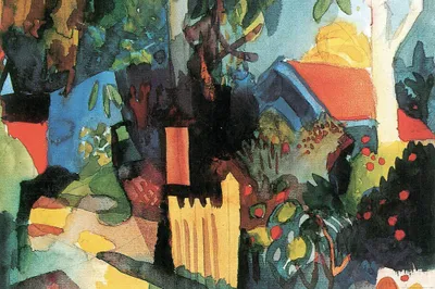 Obrázek produktu pro August Macke Art Print Obraz - Krajina s jasnými stromy, 1914 (80 x 120 cm)