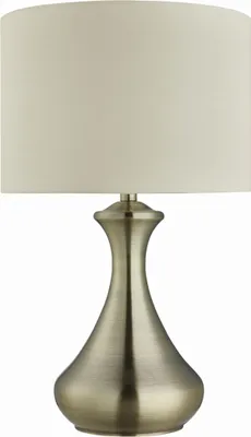 Produktbild von Tischlampe Modern "Touch Lamps" Messing Creme Stoff Metall Tischleuchte Wohnzimmer Schlafzimmer