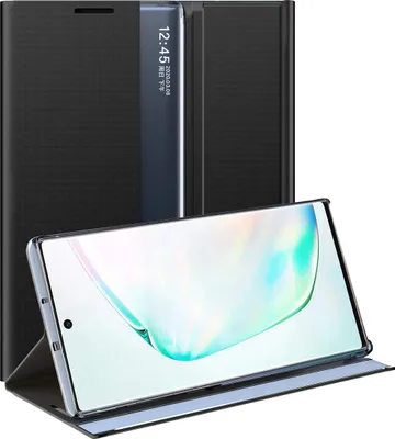 Image de Galaxy Note 10+ Plus Case, Slim Flip Leather Case with Window and Stand for Samsung Galaxy Note 10 Plus / Note 10+ 5G black