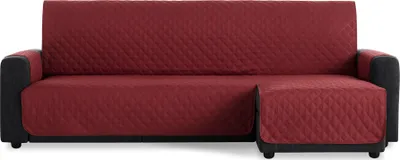 Produktbild von BESTCOVERS Rechtsseitig Ecksofaschutz Schonbezug Schutzbezug Ecksofa mit Ottomane Ecksofaschoner Ecksofabezug Sofaschonbezug (200 cm, Rot)