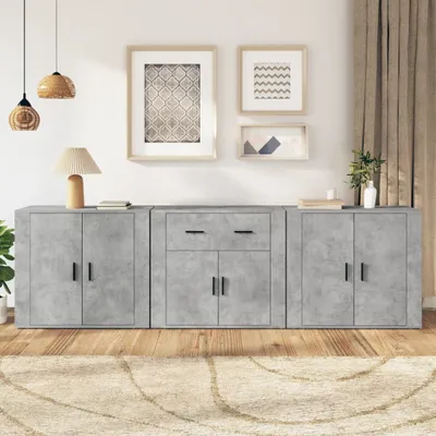 Produktbild von vidaXL Sideboards 3 Stk. Betongrau Holzwerkstoff