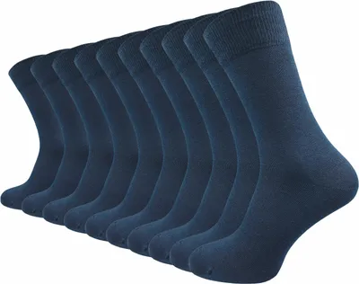 Produktbild von Gawilo  PREMIUM Baumwollsocken ohne drückende Naht | extra weich gekämmte Baumwolle | Damen & Herren (10 Paar), Blau / 35 - 38
