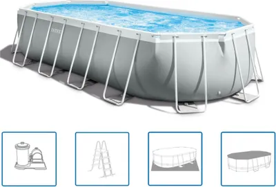 Produktbild von Intex 26798, 18202 l, Gerahmter Pool, Erwachsener & Kind, Leiter, Blau, Grau, 130,4 kg