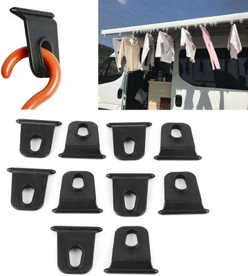 Immagine prodotto di 10 ganci portatili in ABS per ombrelloni - Ganci organizzatori per ombrelloni da esterno per camper e roulotte.