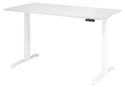 Immagine prodotto di Scrivania regolabile in altezza XDKB | 2 motori | 120 - 180 cm | elettrica, dimensioni piano:160 x 80 cm, colore piano:bianco, colore struttura:bianco