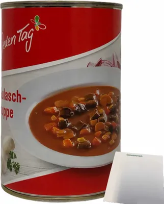 Produktbild von Jeden Tag Gulaschsuppe mit Rindfleisch (400ml Dose) + usy Block