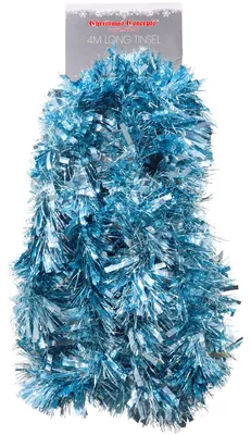 Weihnachtsgirlande 3m, eisblau, Folie, 132g