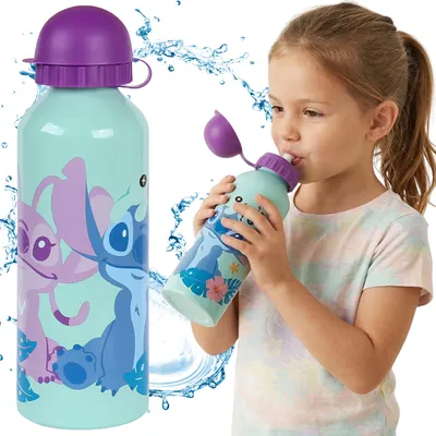 Produktbild von DISNEY Stitch Aluminium-Trinkflasche mit Trinkverschluss für Mädchen, 500 ml