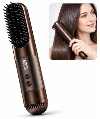 Produktbild von Kabellose Haarglättungsbürste, Elektrischer Heizkamm, Lockenstäbe mit 5 Temperaturstufen, für Glätten und Locken