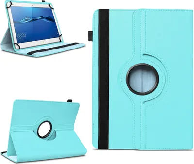 Produktbild von Tablet Hülle für Huawei MediaPad T1 T2 T3 T5 10 Tasche Case 360 Drehbar CoverFarben:Türkis
