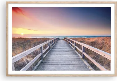 Produktbild von Gerahmtes Poster - Rahmen in heller Eiche - Weg Meer Brücke - 91,5x61 cm - Wand Bild - Wanddeko - Wandbilder - Kunstposter - Wandposter - Bilderrahmen - Bilder - Kunstdruck - P2NAA91x61-4948