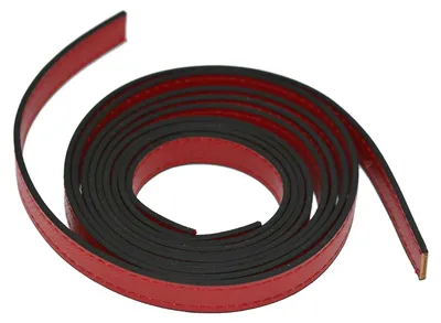 1 Paar Taschen-Griffe Rohlinge Kunstleder rot 15 mm x 1.2 m x 2.5 mm