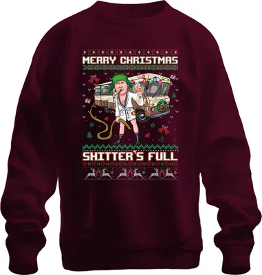 Zdjęcie produktu dla Wesołych Świąt Shitter's Full Christmas Beautiful Gift Ugly Sweater Uni Bluza Pullover, Bordowy, XL
