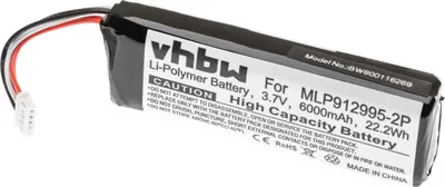 Produktbild von vhbw Akku kompatibel mit JBL Charge 2 Plus, Charge 2+ Lautsprecher Boxen Speaker (6000 mAh, 3,7 V, Li-Polymer)