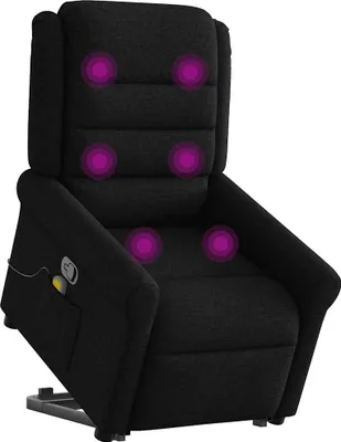 Produktbild von vidaXL Massagesessel mit Aufstehhilfe Schwarz Stoff