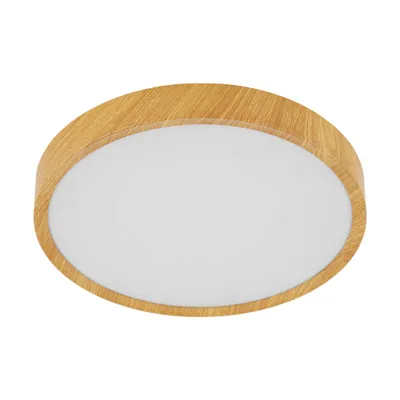 Zdjęcie produktu dla Okrągła oprawa sufitowa LED Musurita, 340 mm x 6 cm, drewno, ciepła biel