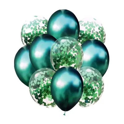 Zdjęcie produktu dla Zestaw balonów zielone z konfetti 33cm 10szt BSC-693