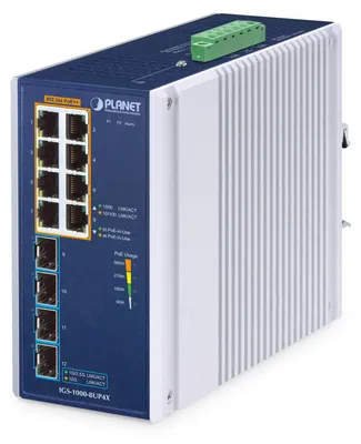 Produktbild von PLANET IP30 Industrial 8-Port, Unmanaged, Gigabit Ethernet (10/100/1000), Vollduplex, Wandmontage
