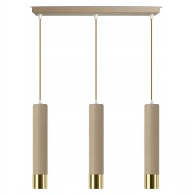 Produktbild von FKL DESIGN Home Deco Deckenlampe Deckenleuchte 3-flammig GU10 Metall Lampenshirm Lampe aus Serie N857 (Ecru, BZ3)
