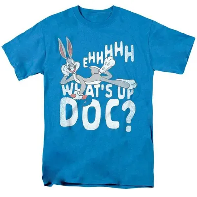 Image de T-shirt Looney Tunes - "What's Up Doc" - Modèle unie pour hommes/femmes (TV38002) (Taille XXL) (Turquoise), Image générée par une IA