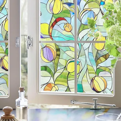 Obrázok produktu pre Okenná fólia 60 x 90 cm, 3D farebná, UV a tepelná ochrana, do kúpeľne