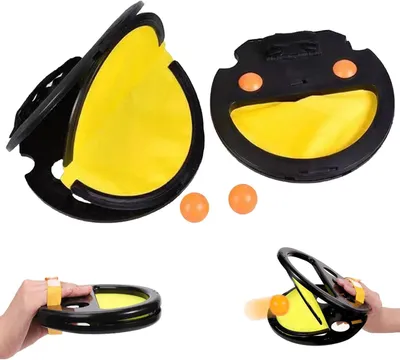 Obrázok produktu pre Racketball set, 2 hádzacie hračky, 4 lopty, bezpečné a odolné, na hranie vonku
