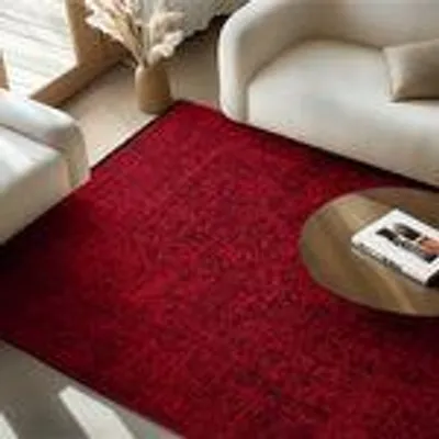 Zdjęcie produktu dla Nowoczesny dywan w stylu boho, wzór vintage i komfort z szenilu do salonu, sypialni, biura i kuchni, rozmiar: 200 x 290 cm, Kolor: Czerwony