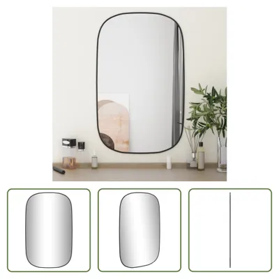 Image de The Living Store miroir mural noir 80x50 cm