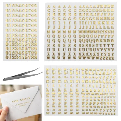 Wachsbuchstaben-Set, 18 Blatt, gold, inkl. Zahlen & Pinzette, für Kerzen & DIY