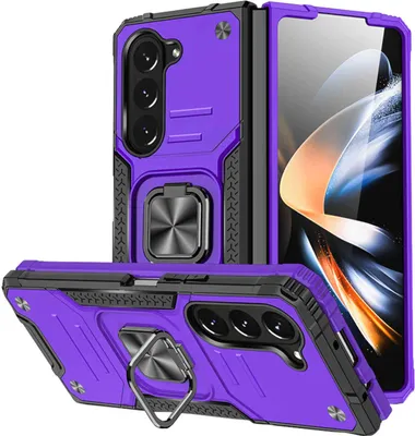 Produktbild von Für Samsung Galaxy Z Fold5 5G Armor Magnet Ring Cover Handy Hülle Tasche Lila