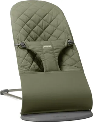 Produktbild von BabyBjörn Babywippe Bliss Dunkelgraues Gestell Baumwolle-Mix gewebt Classic Steppung Dunkelgrün