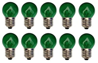 Produktbild von 10x Glühbirne Glühlampe Kugel E27 25W 25 Watt Farbe Grün klar
