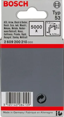 Zdjęcie produktu dla Bosch 2 609 200 210, 5000 zszywek, 11,4 x 0,74 x 8 mm