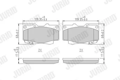 Produktbild von JURID Bremsbeläge Satz Vorne für TOYOTA HILUX III Pick-up (TGN1, GGN2, GGN1, KUN2, KUN1) 572625J