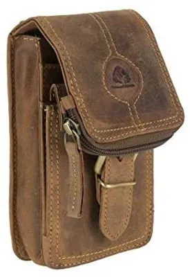 Zdjęcie produktu dla Saszetka na pasek skórzana vintage mała nerka dla mężczyzny 10 cm