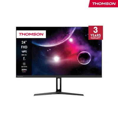 Image de Thomson Moniteur de jeu 24'' Full HD, dalle IPS 180 Hz, temps de réponse de 1 ms, double HDMI, synchro adaptative, support VESA 75 x 75, M24FG2Y14