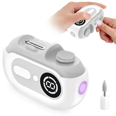 Produktbild von Elektrischer Nagelknipser 4 in 1, mit LED Licht, leise, 2 Schleifköpfe, wiederaufladbar USB-C, für Baby & Erwachsene, sicher, kompakt